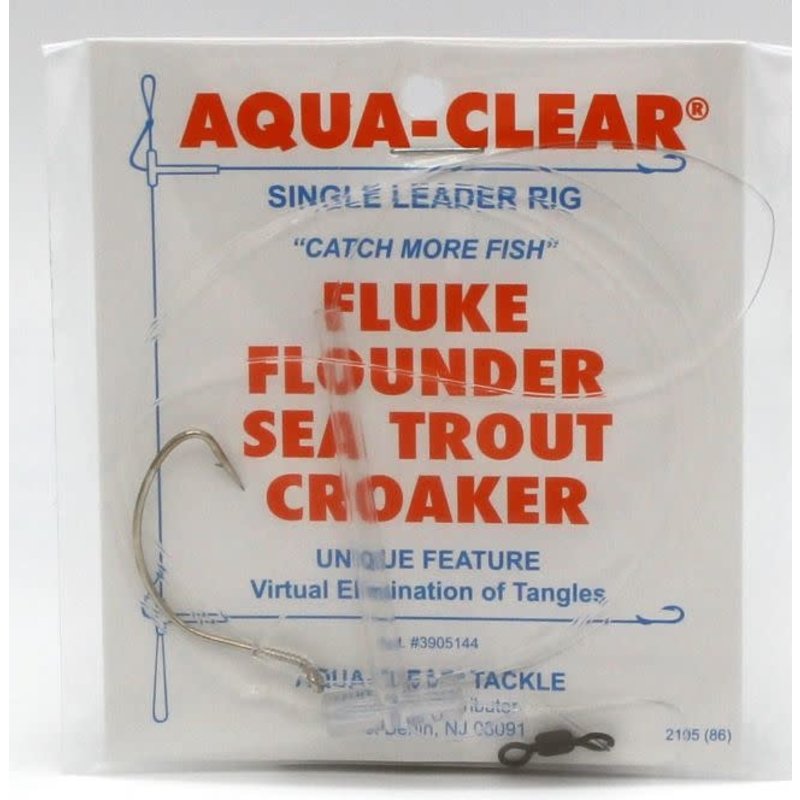 Aqua-Clear Tackle Aqua-Clear FW-4SS Fluke/Weakfish 3/0 Single Nickel Wide Gap Rig
