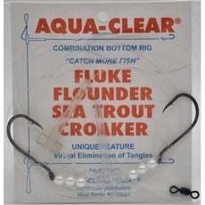 Aqua-Clear Tackle Aqua-Clear FW-24BNP Hi/Lo Fluke/Weakfish 4/0 Black Nickel Octopus Hooks w/Pearl Beads Rig