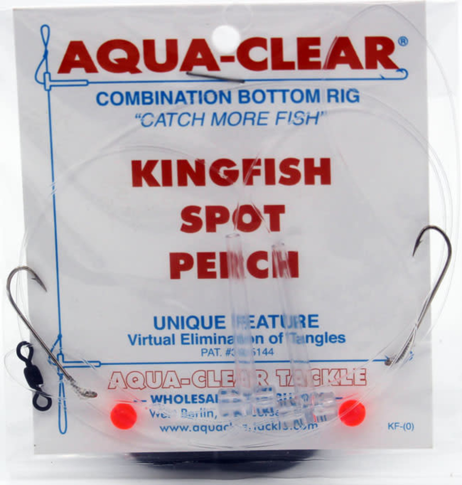 Aqua Clear Aqua-Clear KF-1 Hi/Lo Kingfish/Spot/Perch #8 Long Shank Hooks  w/Red Beads Rig - Fin-atics Marine Supply Ltd. Inc.