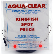 Aqua Clear Aqua-Clear KF-1 Hi/Lo Kingfish/Spot/Perch #8 Long Shank Hooks w/Red Beads Rig