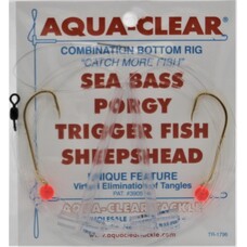 Aqua Clear Aqua-Clear SP-1B Hi-Lo Sea Bass/Porgy Rig - 1/0 Gold Beak Hooks w/Red Beads