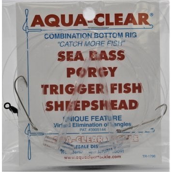 Aqua Clear Aqua-Clear Fluke/Weakfish Hi-Lo Rig w/Tubes & 2/0 Gold Beak Hooks