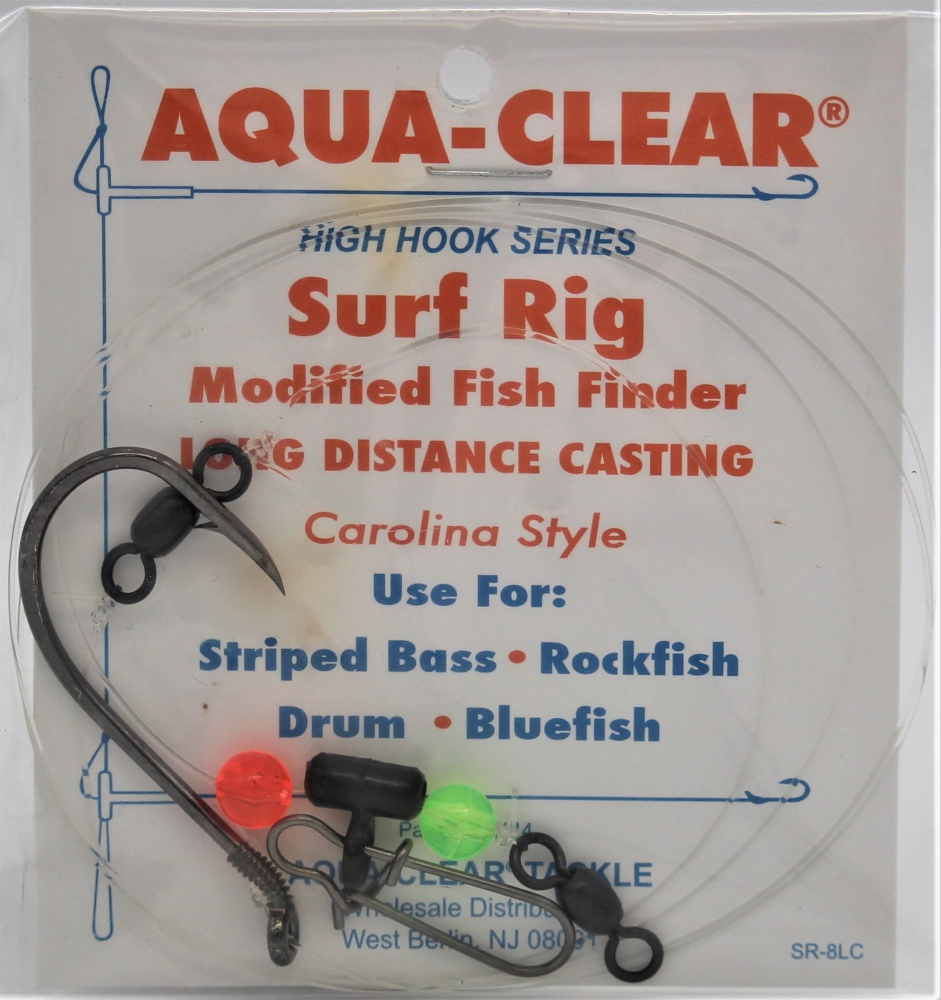 Aqua-Clear SR-8LC Long Cast Surf Rig - 8/0 Black Nickel Octopus