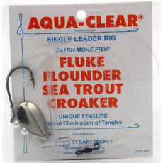 Aqua-Clear Tackle Aqua-Clear FW-44BNPS Fluke/Weakfish 4/0 Single Black Nickel Octopus Hook w/Pearls and Spinner Rig