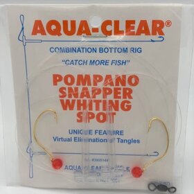 Aqua Clear Aqua-Clear PS-1 Pompano/Snapper Hi-Lo #4 Wide Gap Hooks Rig