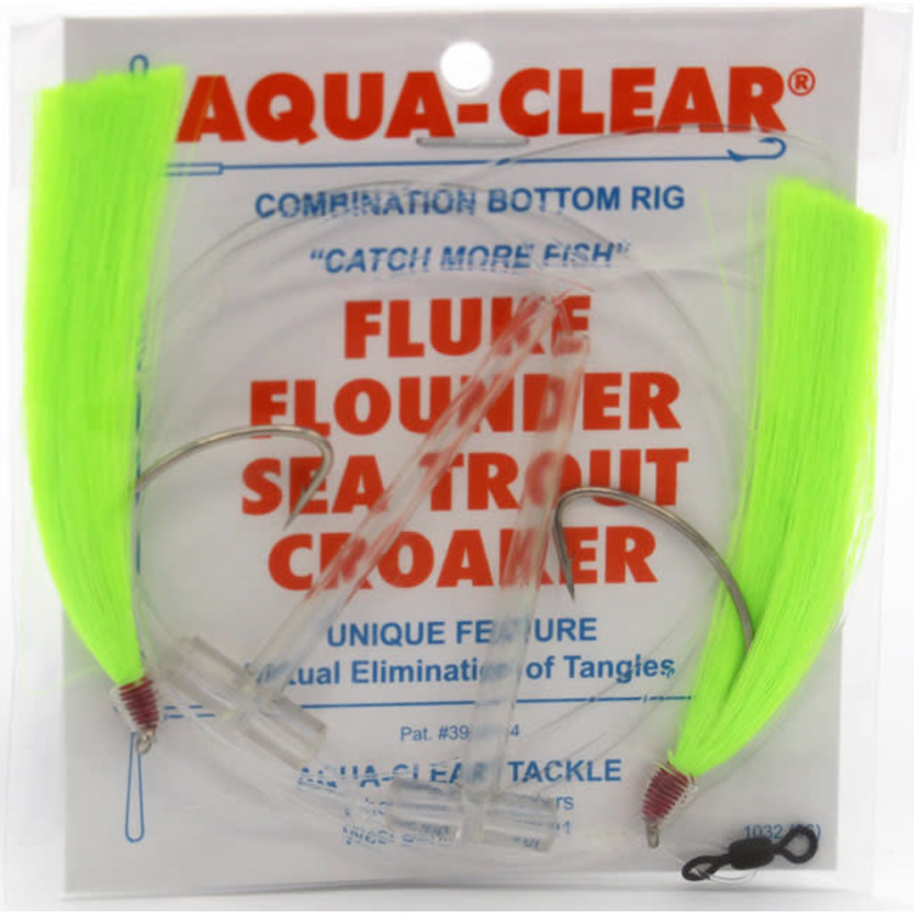 Aqua-Clear Tackle Aqua-Clear Fluke/Weakfish Hi-Lo Rig w/Double Fishair & 3/0 Nickel Wide Gap Hooks