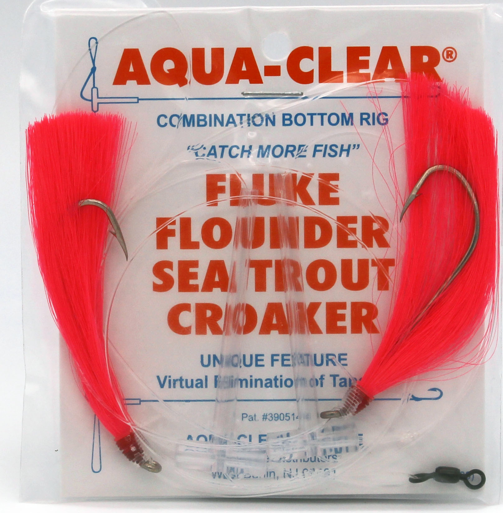 Aqua Clear Aqua-Clear Hi-Lo Fluke/Weakfish Double Fishair & 3/0 Long Shank  Hooks Rig - Fin-atics Marine Supply Ltd. Inc.