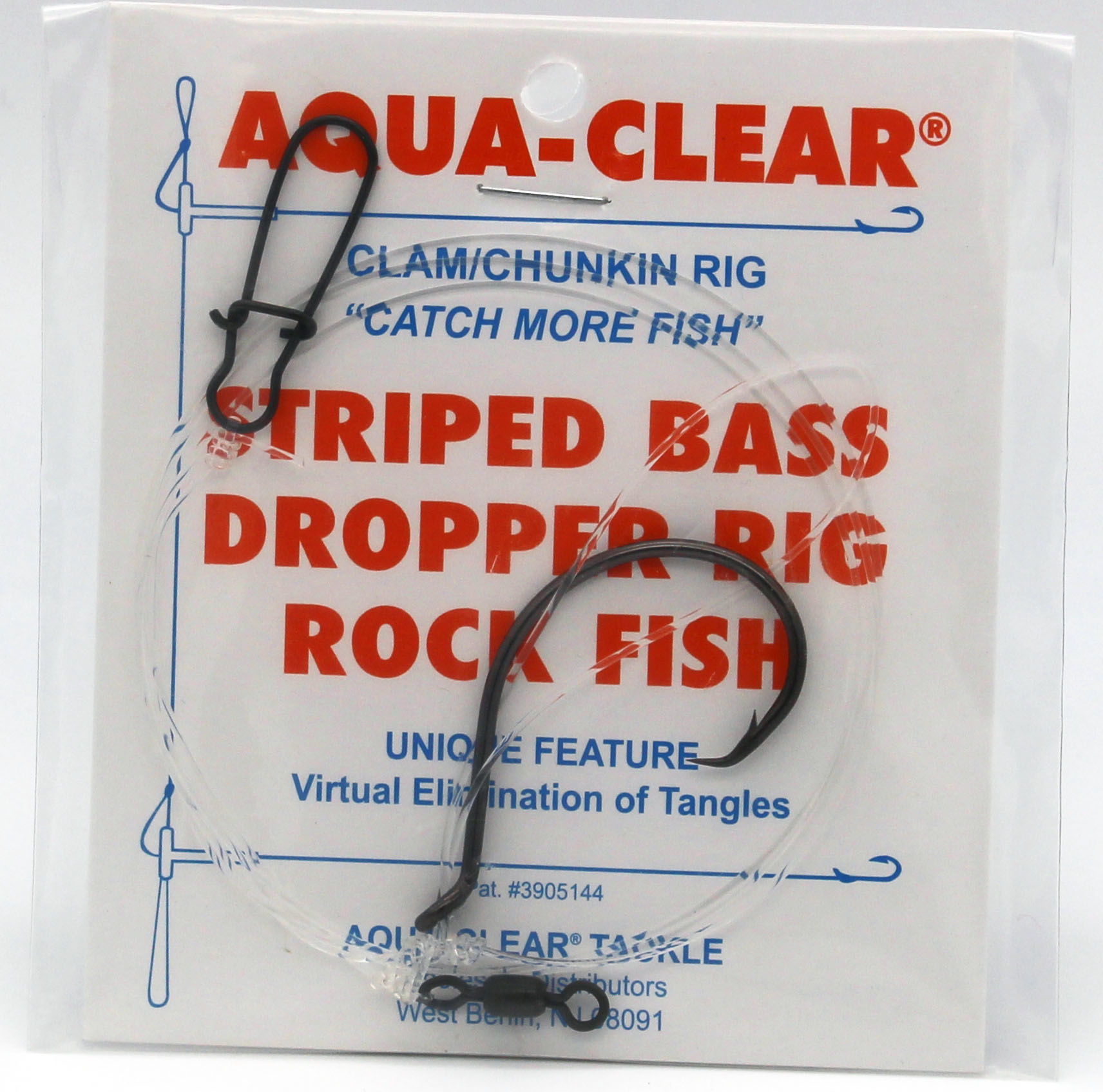 Aqua-Clear Striped Bass Circle Hook Clam Dropper Loop Surf Rig