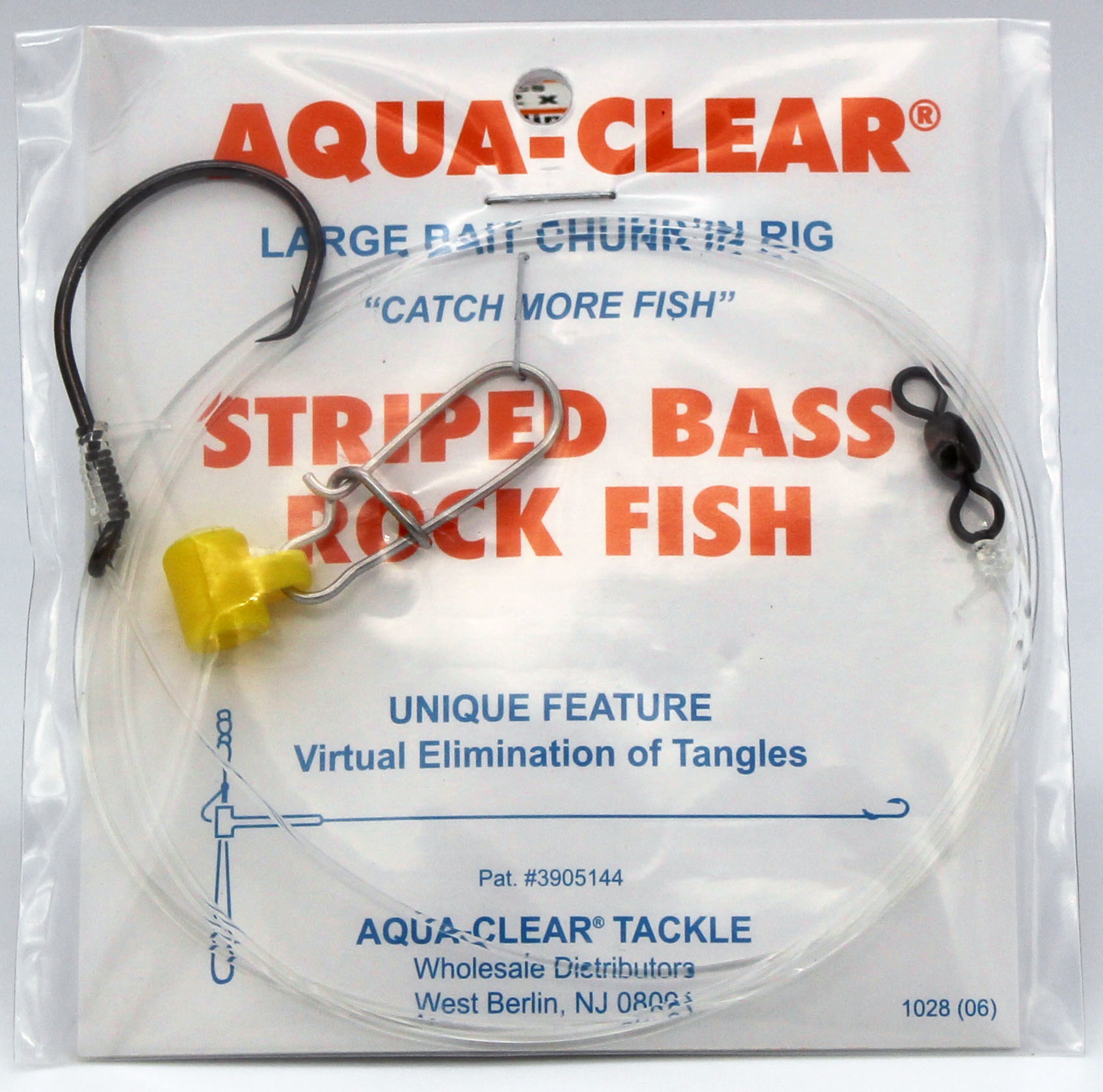 Aqua Clear Aqua-Clear Striped Bass Chunk Bait Circle Hook Rigs w/Fish  Finder - Fin-atics Marine Supply Ltd. Inc.