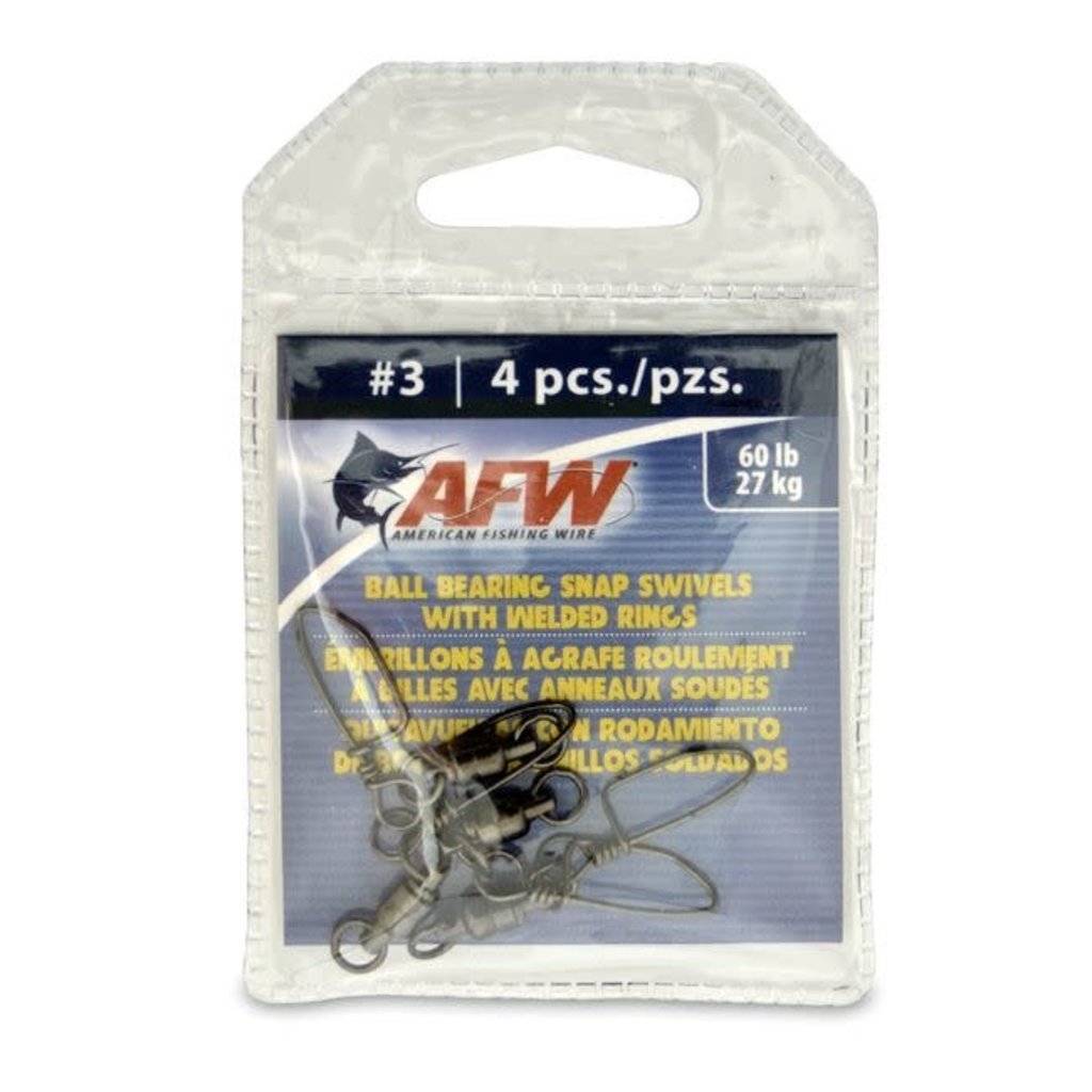American Fishing Wire AFW Solid Brass Ball-Bearing Snap Swivels w/Double Welded Rings - Gunmetal Black