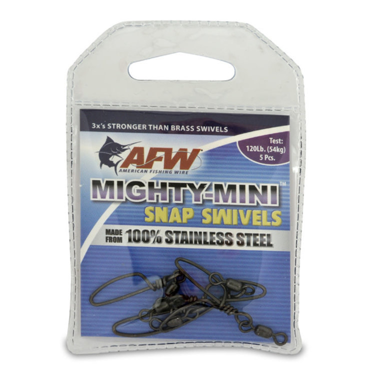 American Fishing Wire AFW Mighty Mini Stainless Steel Snap Swivels - Gunmetal Black