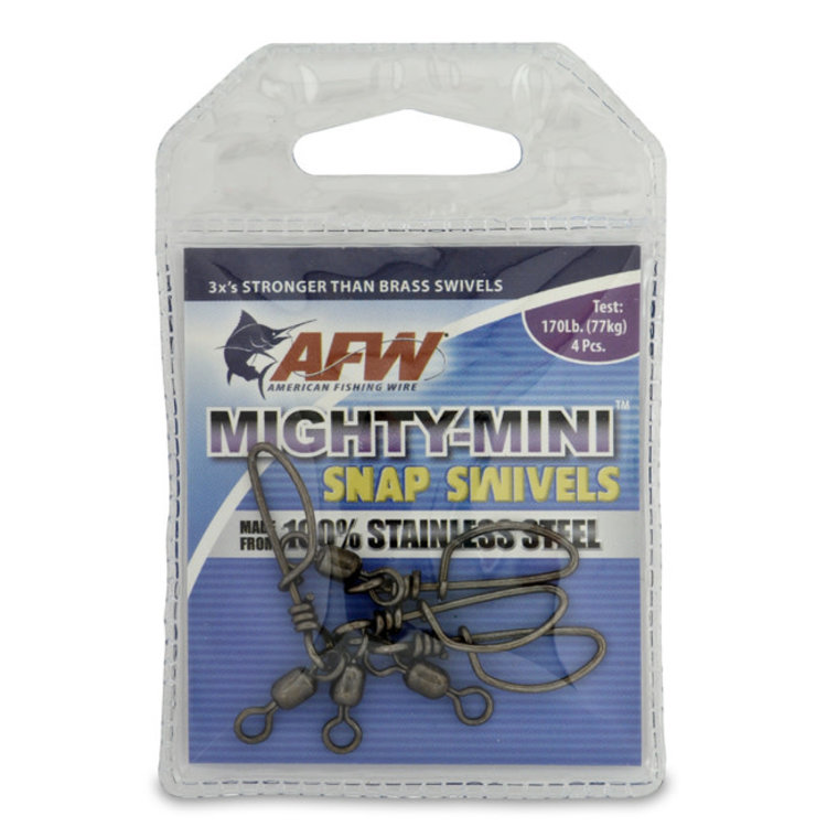 American Fishing Wire AFW Mighty Mini Stainless Steel Snap Swivels - Gunmetal Black