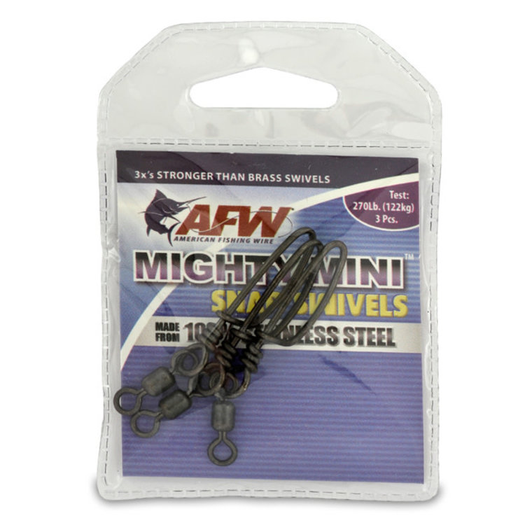American Fishing Wire AFW Mighty Mini Stainless Steel Snap Swivels - Gunmetal Black