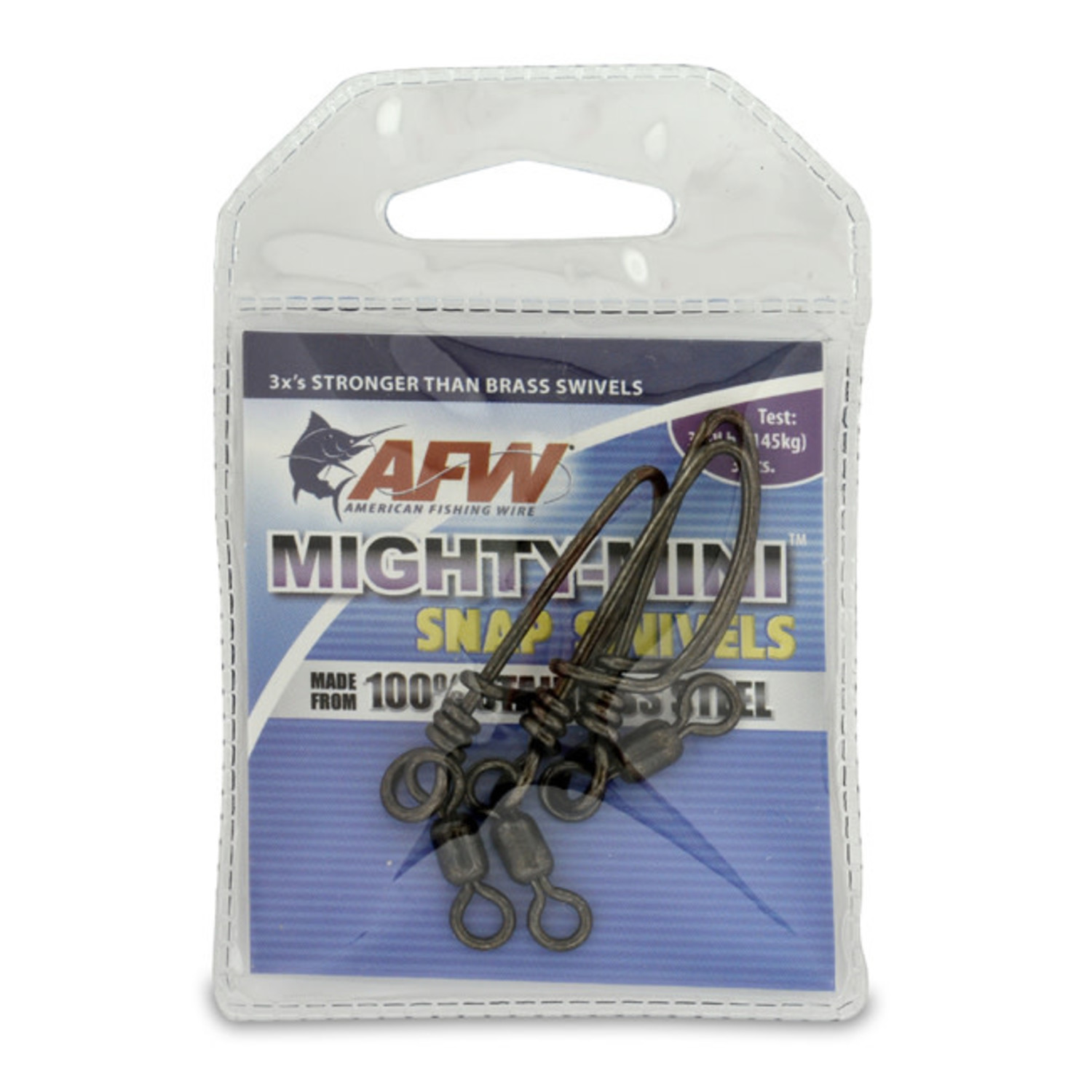 American Fishing Wire AFW Mighty Mini Stainless Steel Snap Swivels -  Gunmetal Black
