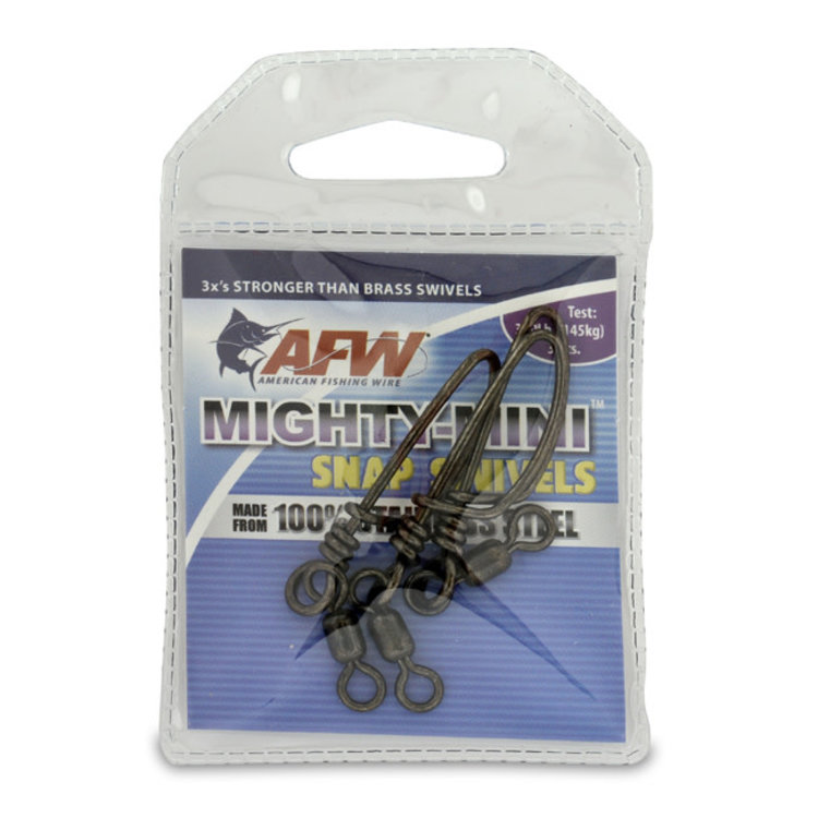 American Fishing Wire AFW Mighty Mini Stainless Steel Snap Swivels - Gunmetal Black