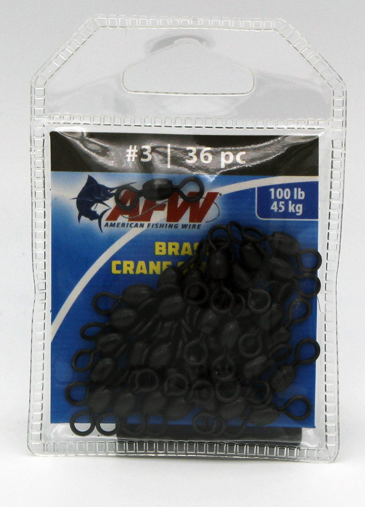 American Fishing Wire AFW Brass Crane Swivels - Black