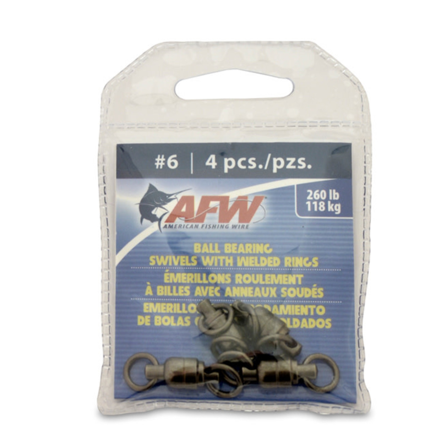 American Fishing Wire AFW Solid Brass Ball-Bearing Swivels w/Double Welded  Rings - Gunmetal Black
