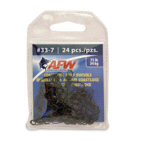 American Fishing Wire AFW Brass Coastlock Snap Crane Swivels - Black