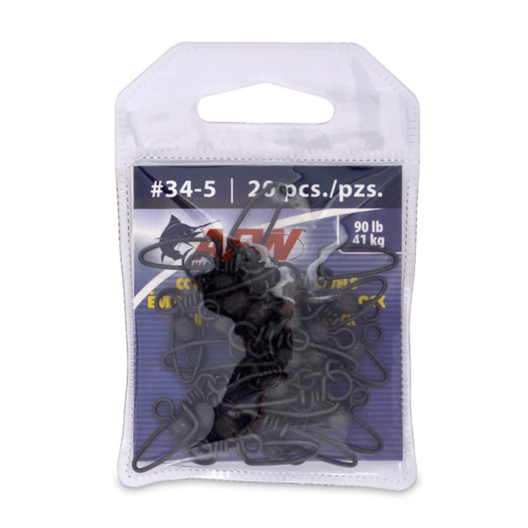 American Fishing Wire AFW Brass Coastlock Snap Crane Swivels - Black