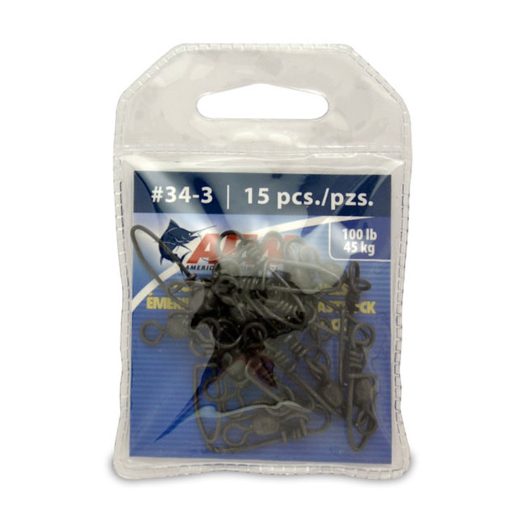 American Fishing Wire AFW Brass Coastlock Snap Crane Swivels - Black