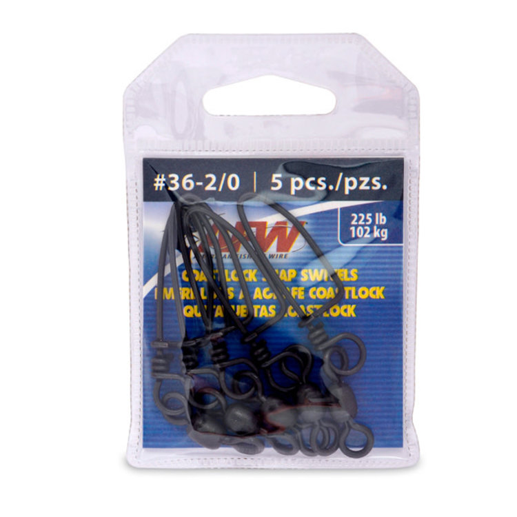 American Fishing Wire AFW Brass Coastlock Snap Crane Swivels - Black