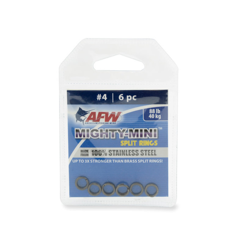 American Fishing Wire AFW Mighty Mini Stainless Steel Split Rings - Gunmetal Black