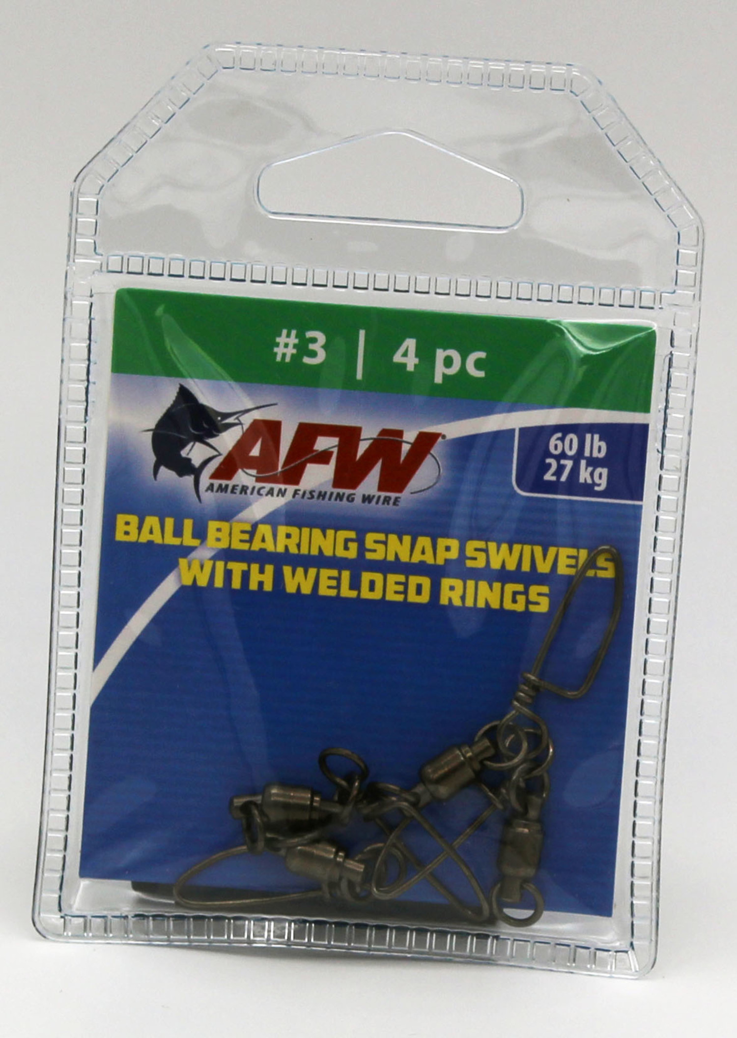 American Fishing Wire AFW Solid Brass Ball-Bearing Snap Swivels w/Double  Welded Rings - Gunmetal Black