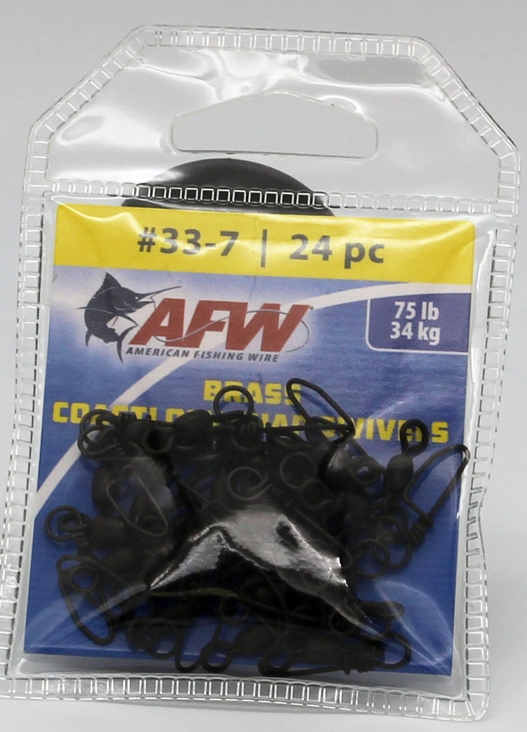 American Fishing Wire AFW Brass Coastlock Snap Crane Swivels - Black