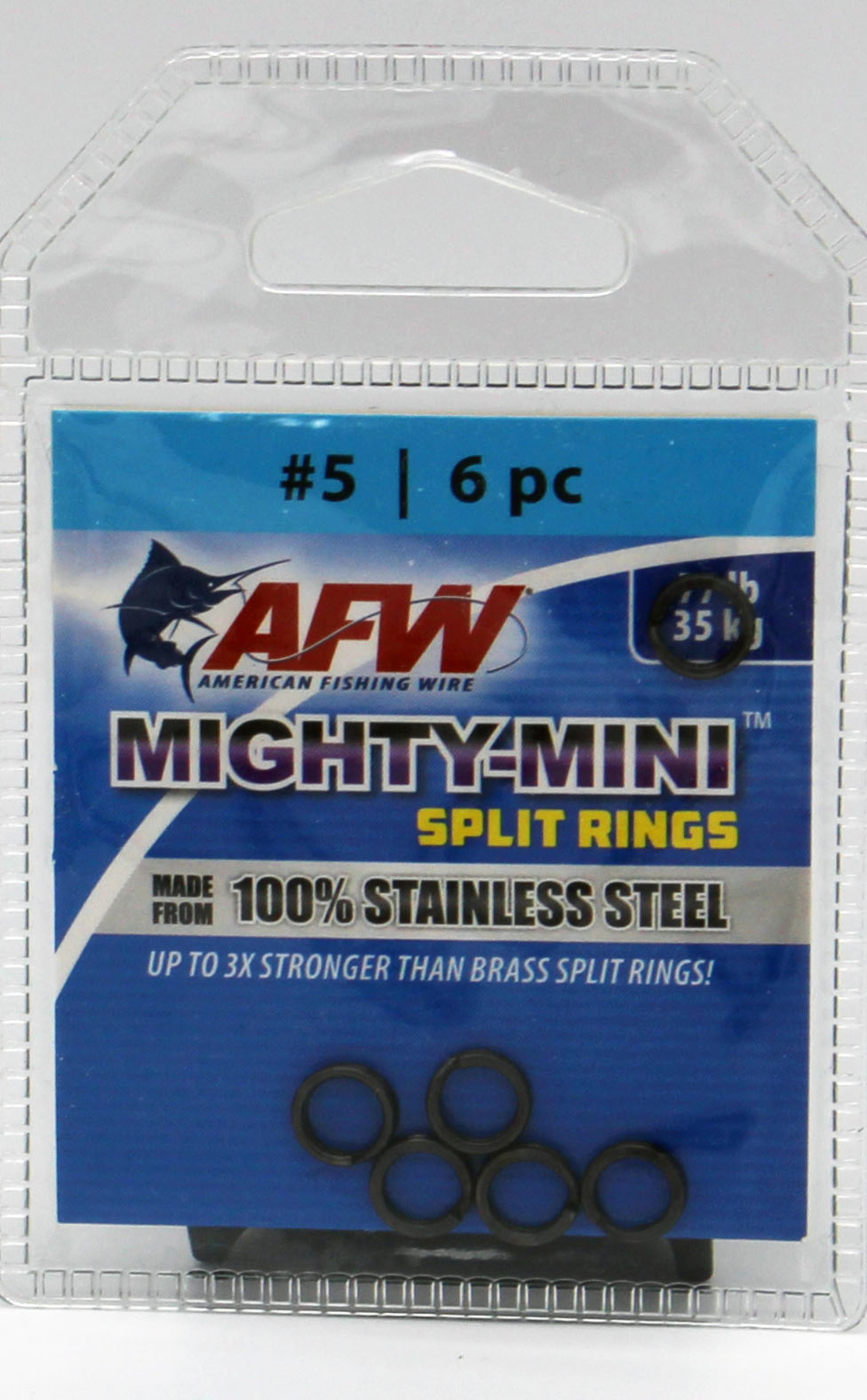 AFW Mighty Mini Stainless Steel Split Rings - Gunmetal Black - Fin
