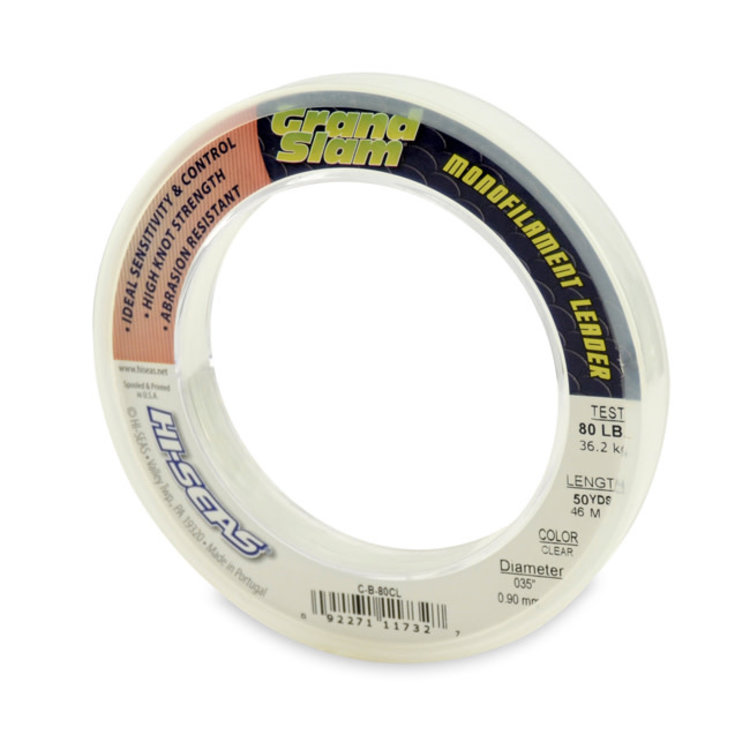 Hi-Seas Hi-Seas Grand Slam Monofilament Leader - Clear, 50yd Wrist Bracelet