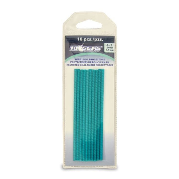 Hi-Seas Hi-Seas Spring Wire Loop Protector Green - 10Pk