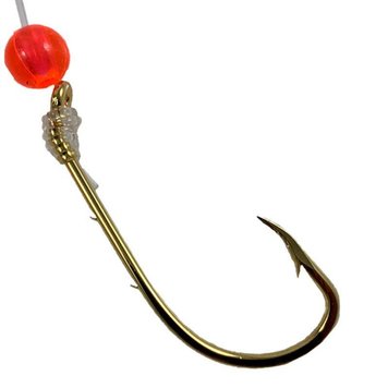 F.J. Neil TideRite Gold Baitholder w/Red Bead Porgy/Sea Bass 12" Snelled Hooks 6pc