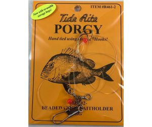 PORGY SCUP RIG BEADED 2 HOOK TINNED O'SHAUGHNESSY SALTWATER BOTTOM
