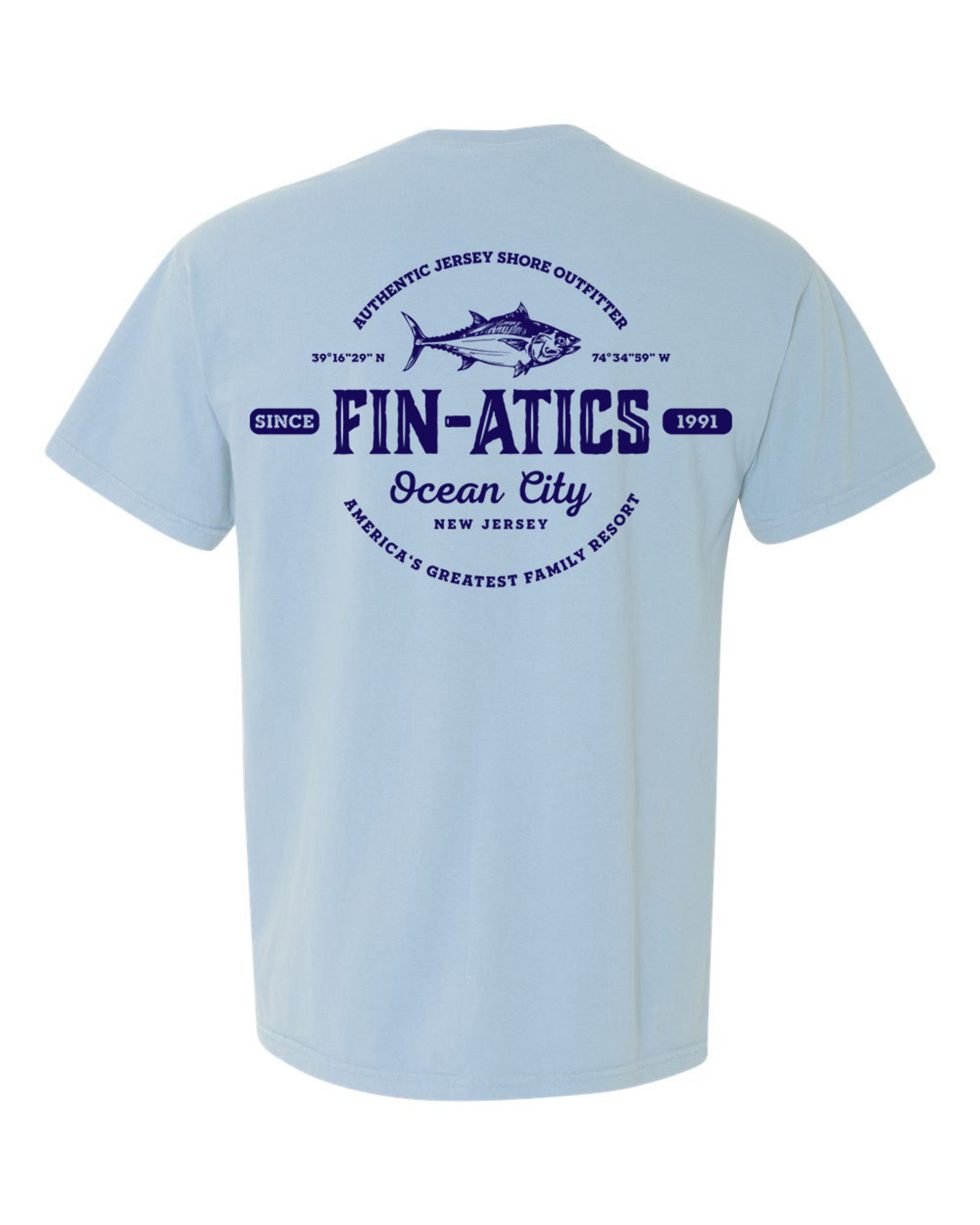 Fin-atics Lat/Lon Garment Dyed Men's Short Sleeve T-Shirt - Fin