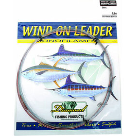 Momoi Diamond Monofilament Wind On Leader 25ft Smoke Blue