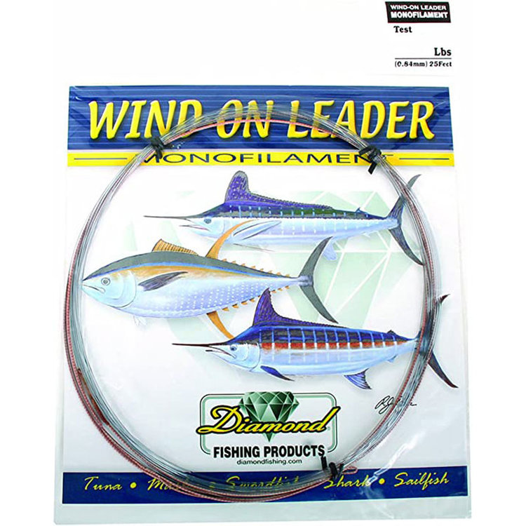 Momoi Diamond Monofilament Wind On Leader 25ft Smoke Blue