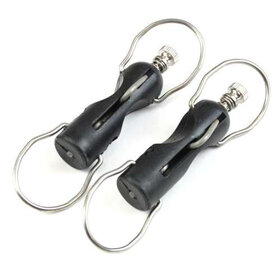 Black Marine Products Trip-Ese Single Action Outrigger Release Clips, Pack of 2, Black Finish