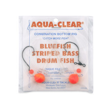 Aqua Clear Aqua-Clear Hi-Lo Bluefish Rig w/Floats, Bluefish/Striped Bass/Rockfish/Drum, 3/0 Mustad Blk Nckl Circle Hook, AFW Swivel, 60 lb Mono, T-Standoff