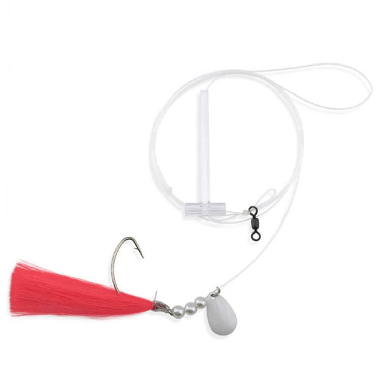 Aqua Clear Aqua-Clear Fluke/Weakfish 3/0 Single Nickel Wide Gap Hook w/XL Spinner & Fishair Rig