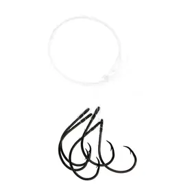 Eagle Claw Eagle Claw L801C1H Lazer Sharp Inline Circle Baitholder 18" Snell Platinum Black