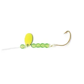 Sea Striker Sea Striker Snelled Wide Gap Hook Chartreuse Beads & Spinner w/12" Leader S409C