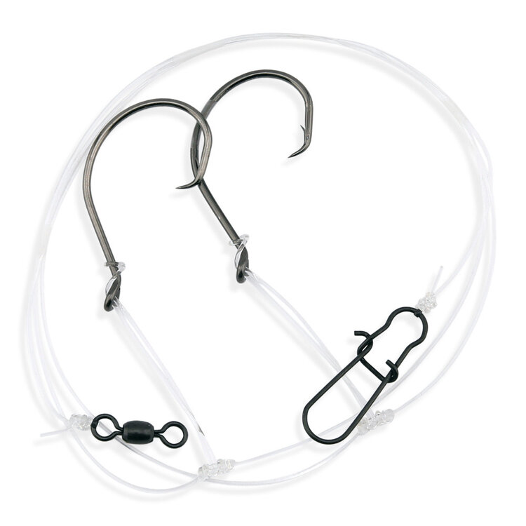 Aqua Clear Aqua-Clear ST-1H Striped Bass Hi-Lo 7/0 Circle Hooks Clam & Worm Rig