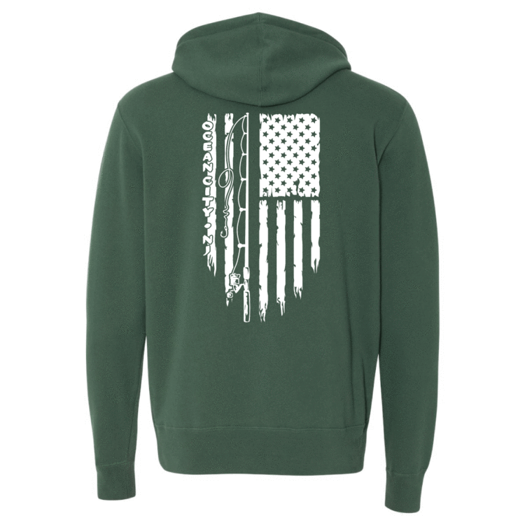 Fin-atics Fin-atics OC Fishin Flag Lightweight Full-Zip Hoodie