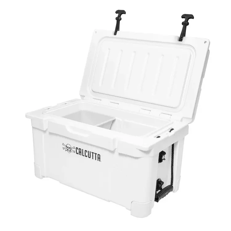 Calcutta Calcutta Renegade Cooler 35 Liter White w/Removeable Tray & LED Drain Plug, EZ-Lift Rope Handles