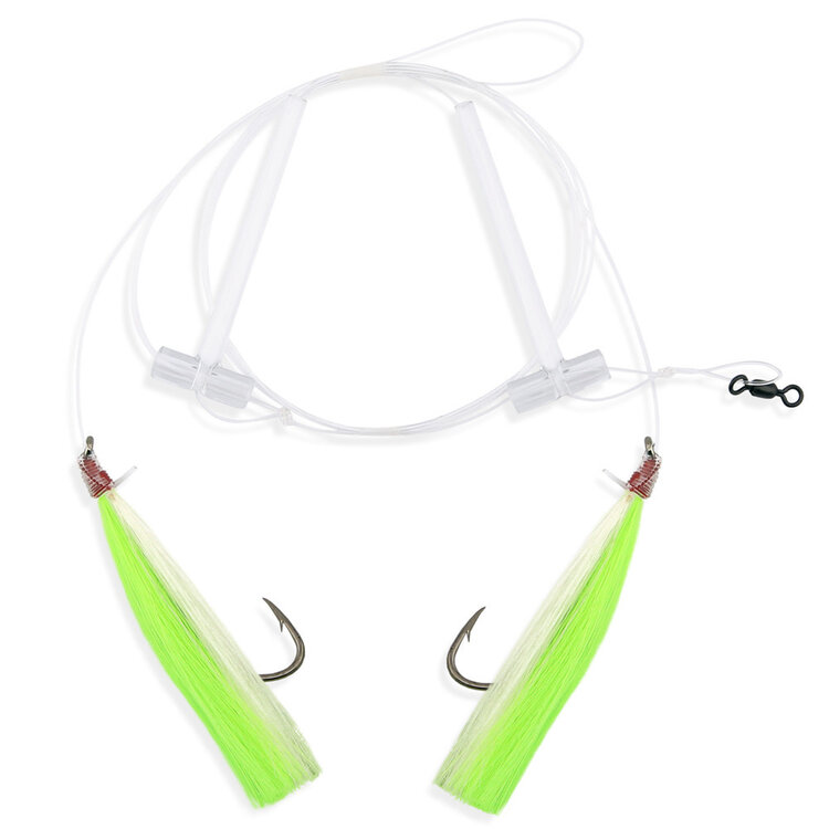 Aqua Clear Aqua-Clear Hi-Lo Mixed Color Flounder/Fluke/Weakfish/Croaker Rig w/ 3/0 Nickel Octopus Hooks