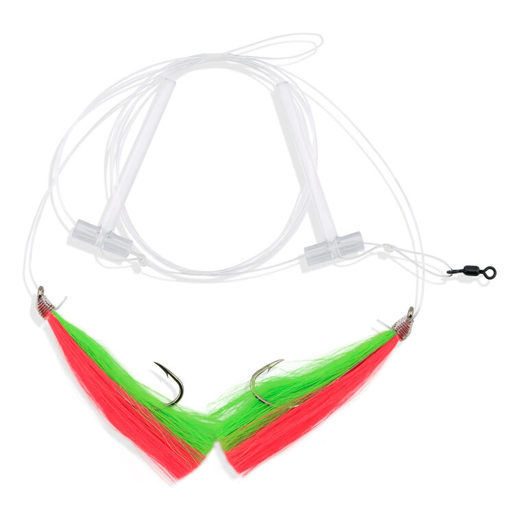 Aqua Clear Aqua-Clear Hi-Lo Mixed Color Flounder/Fluke/Weakfish/Croaker Rig w/ 3/0 Nickel Octopus Hooks