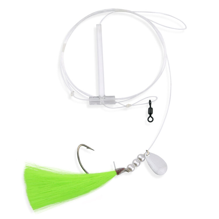 Aqua Clear Aqua-Clear Fluke/Weakfish 3/0 Single Nickel Wide Gap Hook w/XL Spinner & Fishair Rig