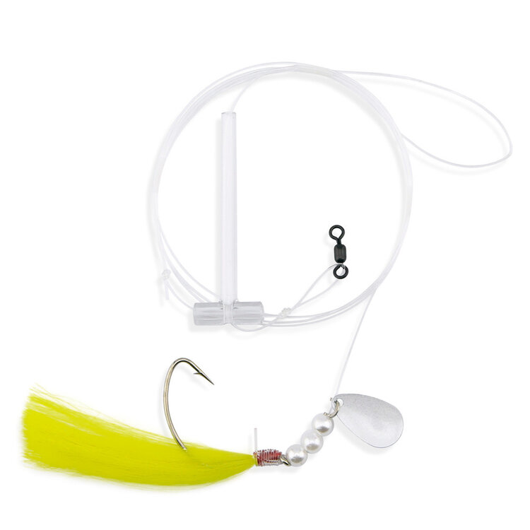 Aqua Clear Aqua-Clear Fluke/Weakfish 3/0 Single Nickel Wide Gap Hook w/XL Spinner & Fishair Rig