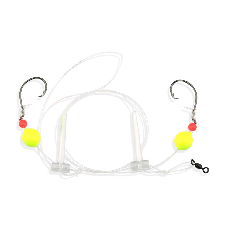Aqua Clear Aqua-Clear Hi-Lo Bluefish Rig w/Floats, Bluefish/Striped Bass/Rockfish/Drum, 3/0 Mustad Blk Nckl Circle Hook, AFW Swivel, 60 lb Mono, T-Standoff