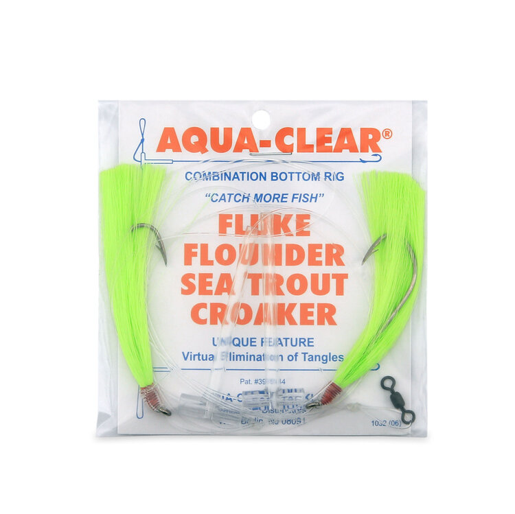 Aqua Clear Aqua-Clear Hi-Lo Solid Color Flounder/Fluke/Weakfish/Croaker Rig w/ 3/0 Nickel Octopus Hooks